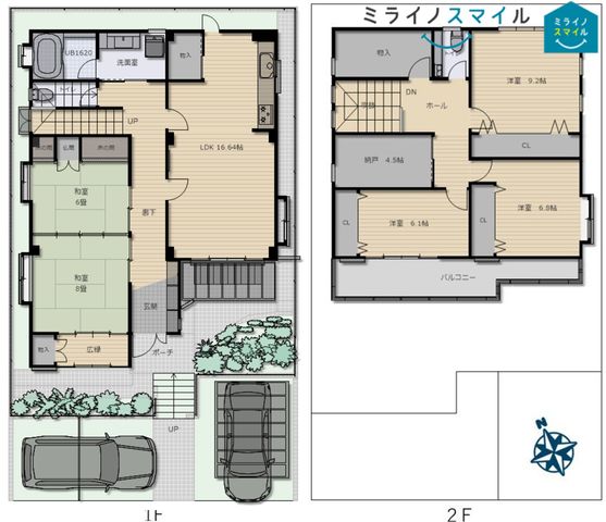 間取り図になりますリビングと和室が独立しているので、突然お客様が来た際も安心ですね♪