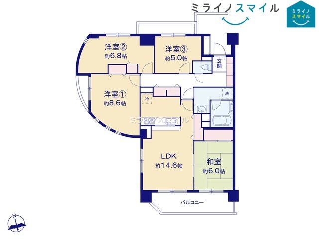 【即入居可能】瀬戸西松山パーク・ホームズ　2階【南向き・水南小学校】