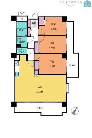 コープ野村春日井　8階【2面バルコニー・八幡小学校】