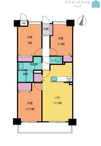 グランドメゾン小幡南S棟　2階【南向き・苗代小学校】